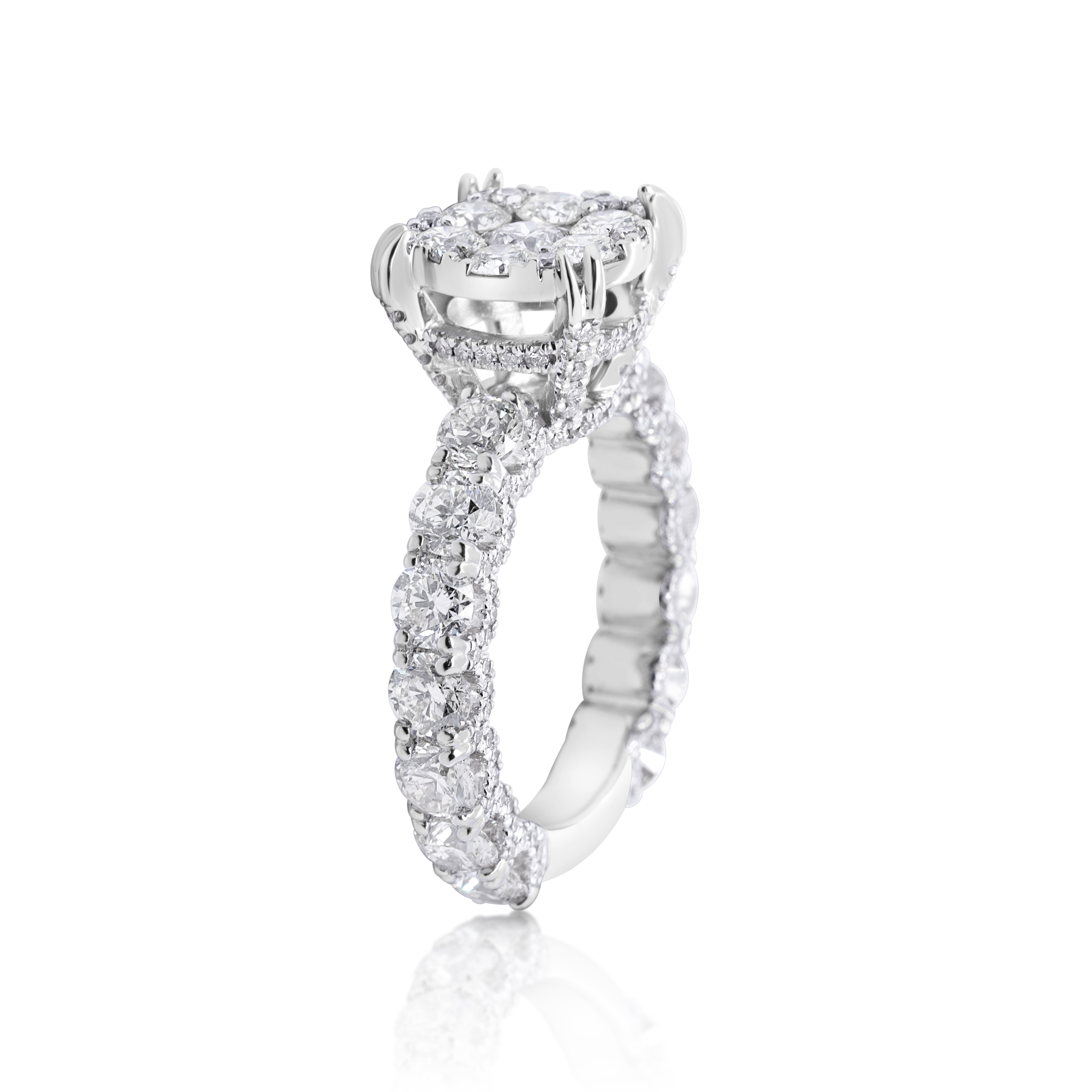 Diamond Ring 4.30 ct. 14K White Gold